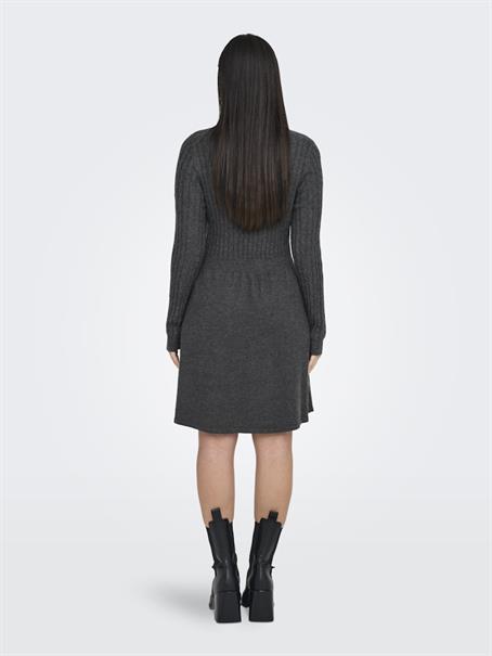 ONLFIA LS CABLE DRESS CS KNT dark grey melange
