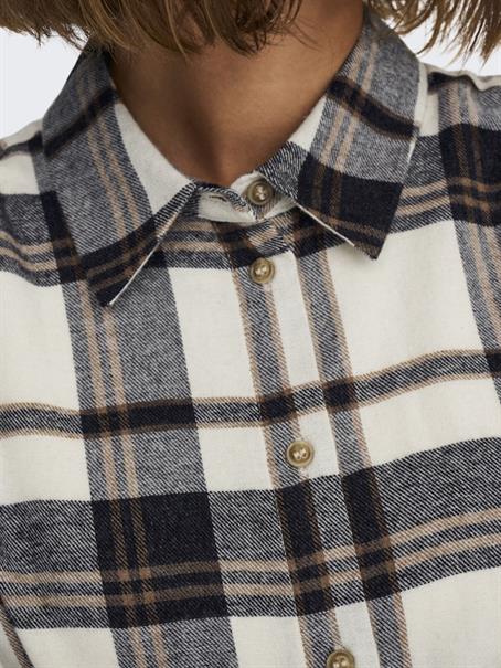 ONLFIE LS REG CHECK SHIRT WVN CS ecru