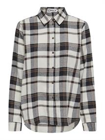 ONLFIE LS REG CHECK SHIRT WVN ecru