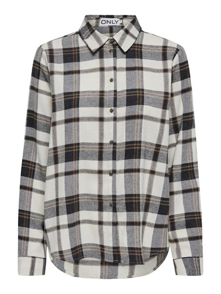 ONLFIE LS REG CHECK SHIRT WVN ecru