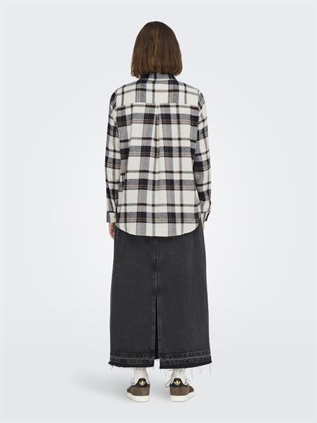 ONLFIE LS REG CHECK SHIRT WVN ecru