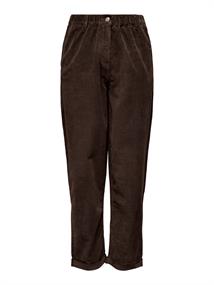 ONLFLORA MW ELA CORD CAROT PANT PNT NOOS chocolate brown