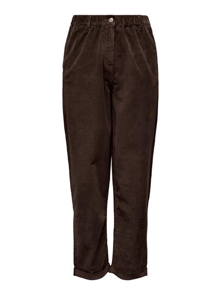 ONLFLORA MW ELA CORD CAROT PANT PNT NOOS chocolate brown