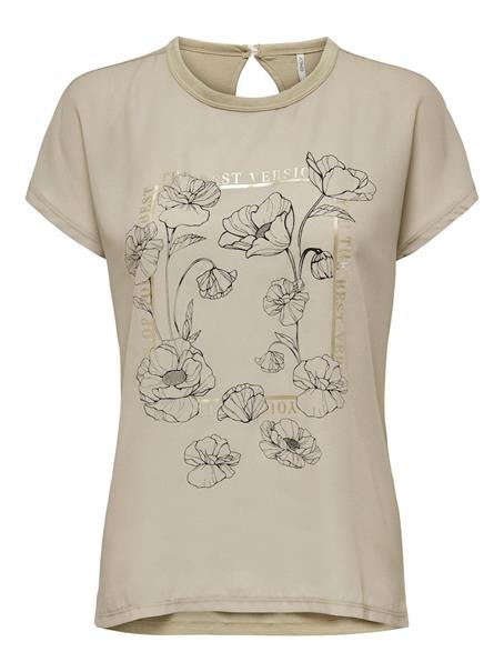 ONLFLORA REG S/S ART FOIL TOP BOX JRS white pepper