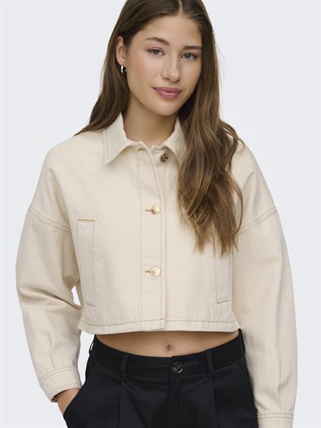 ONLFRANKIE LS CROPPED DNM JACKET PIM ecru