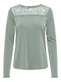 ONLFREE LIFE L/S O-NECK LACE TOP JRS aqua gray