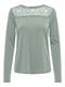 ONLFREE LIFE L/S O-NECK LACE TOP JRS aqua gray