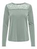 ONLFREE LIFE L/S O-NECK LACE TOP JRS aqua gray