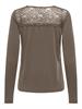 ONLFREE LIFE L/S O-NECK LACE TOP JRS walnut