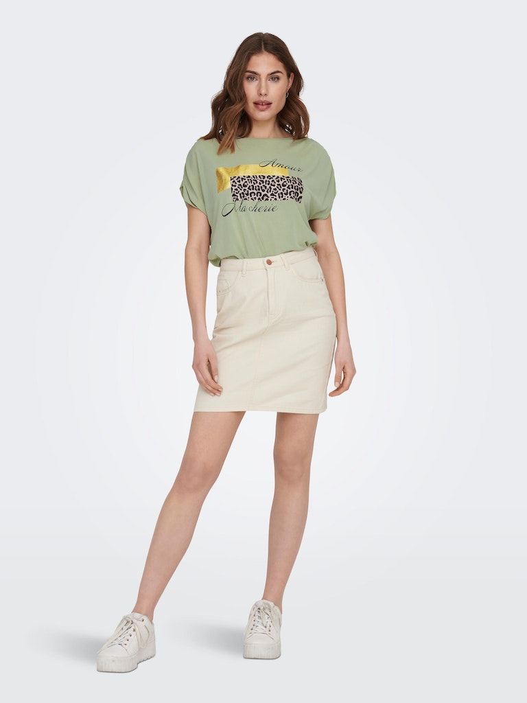Only Damen T-Shirt ONLFREE LIFE S/S MODAL REG TOP BOX JRS moss gray-leo  bequem online kaufen bei