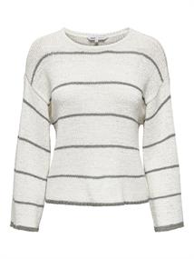 ONLGEENA 7/8 STRIPE O-NECK KNT NOOS cloud dancer1