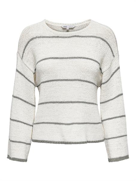 ONLGEENA 7/8 STRIPE O-NECK KNT NOOS cloud dancer1