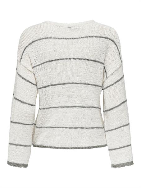 ONLGEENA 7/8 STRIPE O-NECK KNT NOOS cloud dancer1
