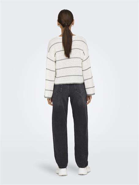 ONLGEENA 7/8 STRIPE O-NECK KNT NOOS cloud dancer1