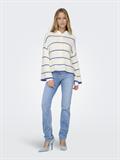 ONLGEENA 7/8 STRIPE O-NECK KNT NOOS cloud dancer2