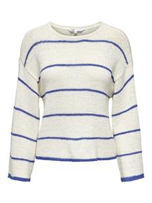 ONLGEENA 7/8 STRIPE O-NECK KNT NOOS cloud dancer2