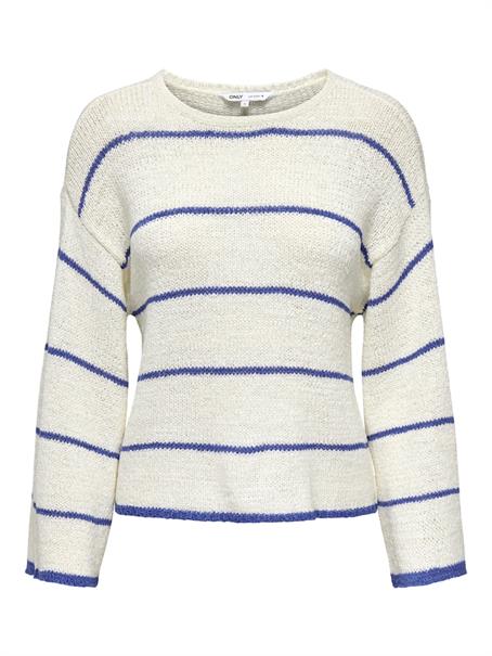 ONLGEENA 7/8 STRIPE O-NECK KNT NOOS cloud dancer2