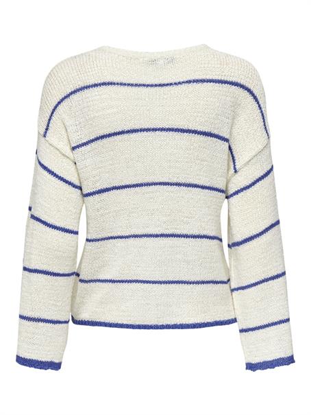 ONLGEENA 7/8 STRIPE O-NECK KNT NOOS cloud dancer2