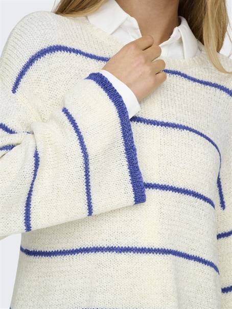 ONLGEENA 7/8 STRIPE O-NECK KNT NOOS cloud dancer2