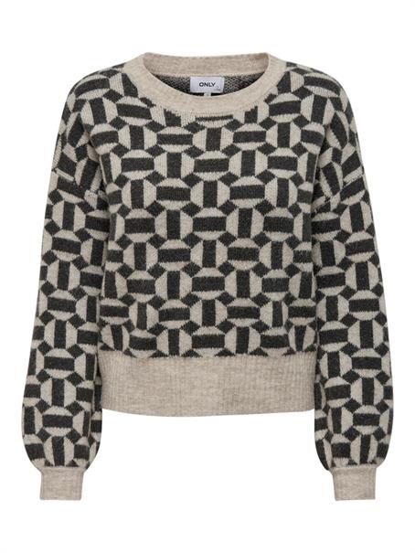 ONLGEO LIFE L/S PULLOVER KNT NOOS oatmeal