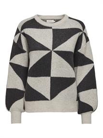 ONLGEORGINA LIFE LS JQ O-NECK KNT oatmeal