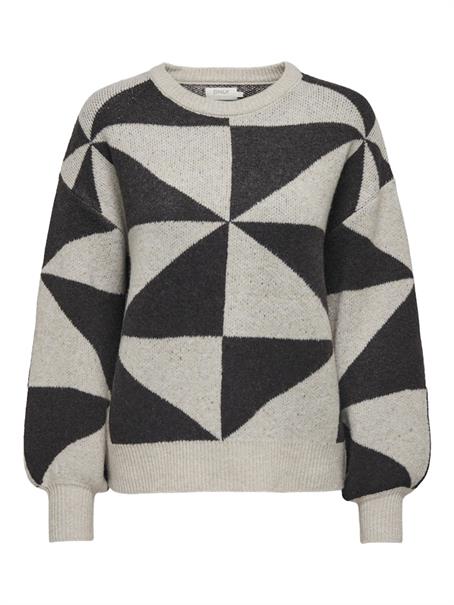 ONLGEORGINA LIFE LS JQ O-NECK KNT oatmeal