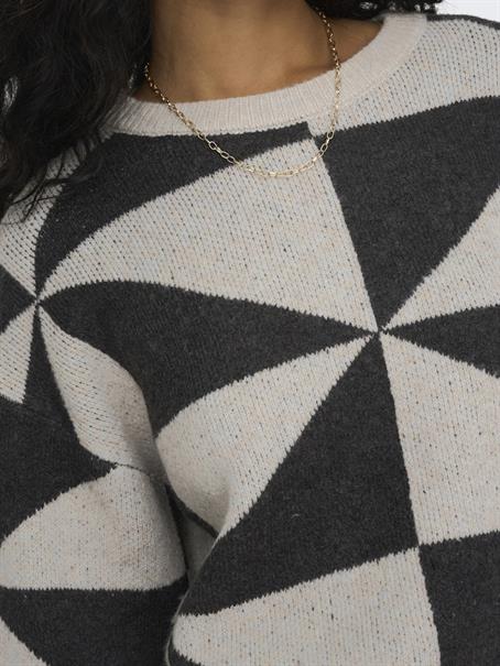 ONLGEORGINA LIFE LS JQ O-NECK KNT oatmeal