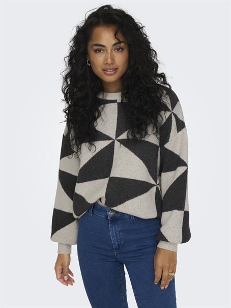 ONLGEORGINA LIFE LS JQ O-NECK KNT oatmeal