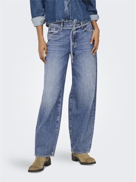 ONLGIANNA MW STRAIGHT DOT596 DNM NOOS medium blue denim