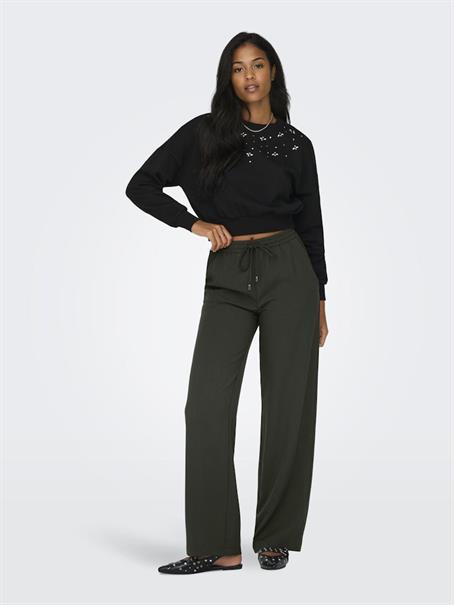 ONLGINNY HW WIDE PULL-UP PANT OY PNT black olive