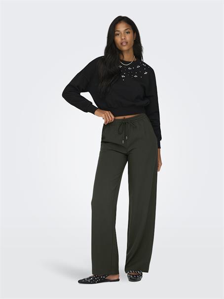 ONLGINNY HW WIDE PULL-UP PANT OY PNT black olive