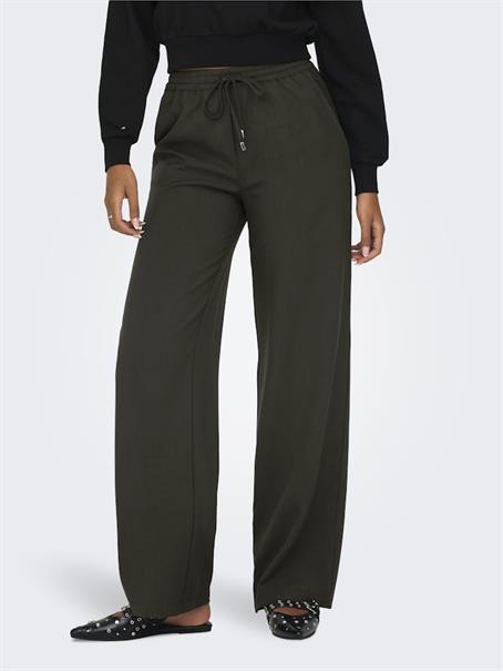 ONLGINNY HW WIDE PULL-UP PANT OY PNT black olive