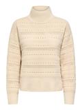 ONLGLOBE LS PATTERN HIGHNECK BF KNT birch