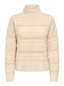 ONLGLOBE LS PATTERN HIGHNECK BF KNT birch