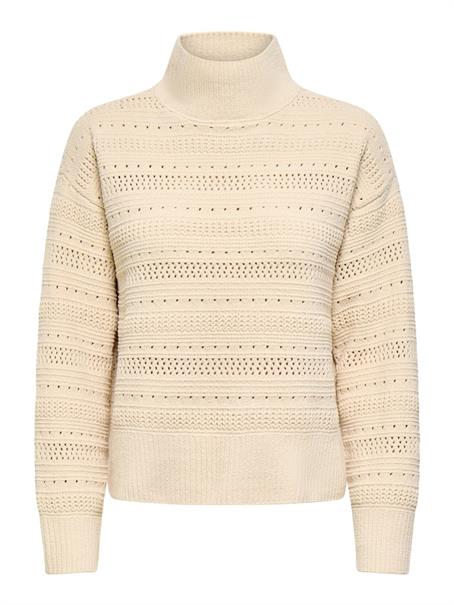 ONLGLOBE LS PATTERN HIGHNECK BF KNT birch