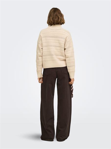 ONLGLOBE LS PATTERN HIGHNECK BF KNT birch