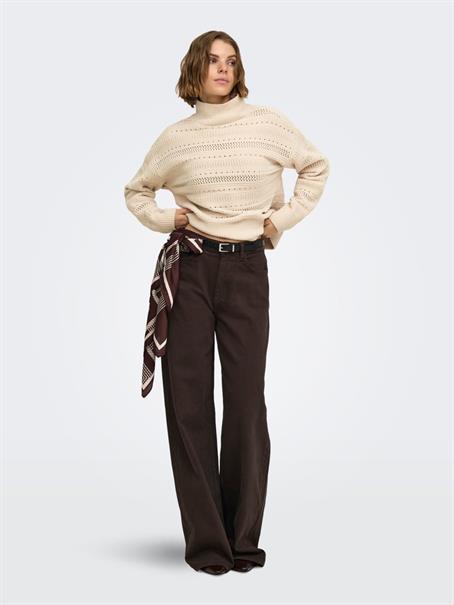 ONLGLOBE LS PATTERN HIGHNECK BF KNT birch