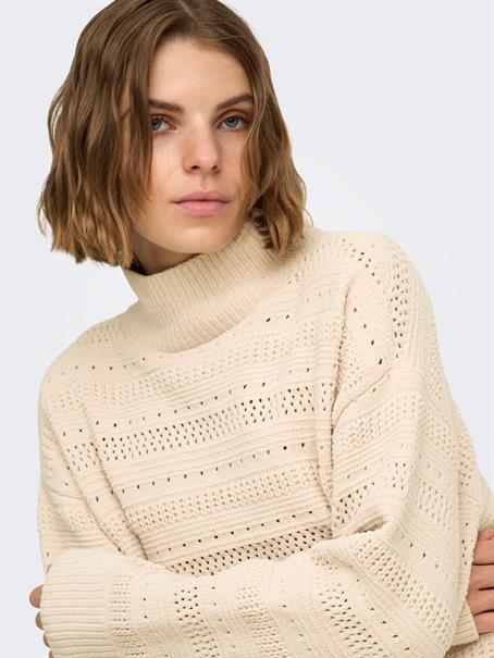 ONLGLOBE LS PATTERN HIGHNECK BF KNT birch