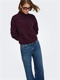 ONLGLOBE LS PATTERN HIGHNECK BF KNT fudge