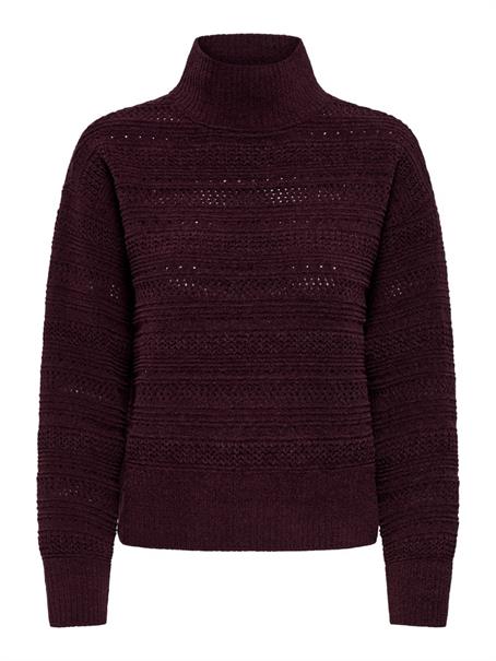 ONLGLOBE LS PATTERN HIGHNECK BF KNT fudge