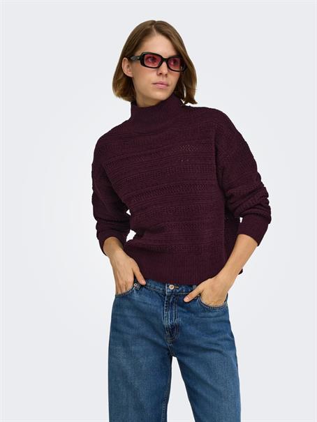 ONLGLOBE LS PATTERN HIGHNECK BF KNT fudge