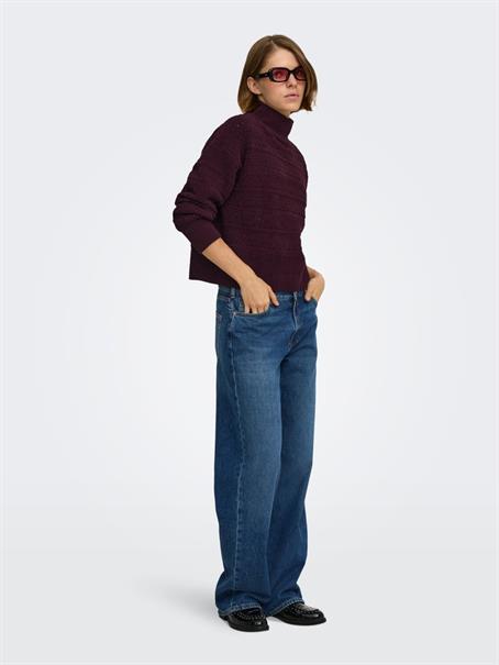 ONLGLOBE LS PATTERN HIGHNECK BF KNT fudge