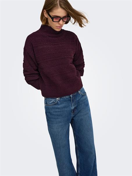 ONLGLOBE LS PATTERN HIGHNECK BF KNT fudge