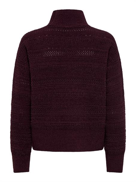 ONLGLOBE LS PATTERN HIGHNECK BF KNT fudge