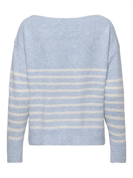 ONLGLORY LIFE LS BOATNECK KNT NCA soft chambray