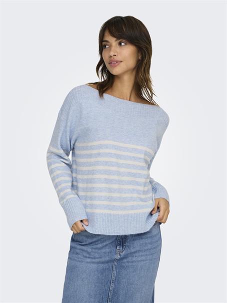 ONLGLORY LIFE LS BOATNECK KNT NCA soft chambray