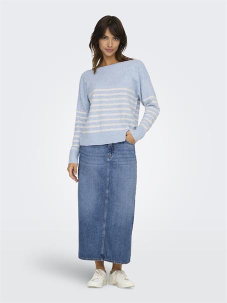 ONLGLORY LS BOATNECK KNT soft chambray