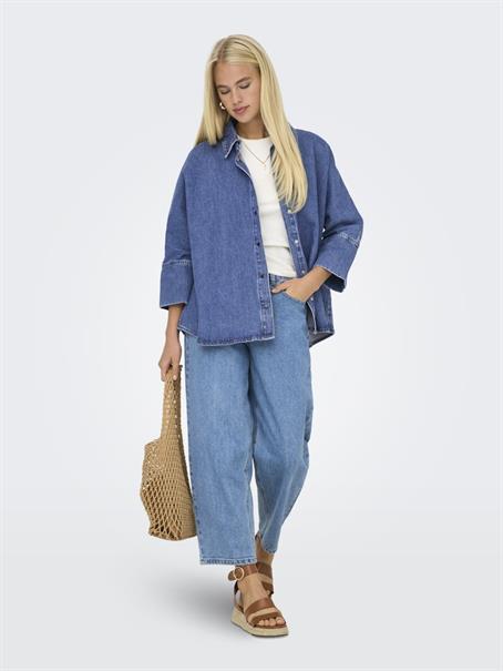 ONLGRACE 3/4 DNM SHIRT CRO NOOS medium blue denim