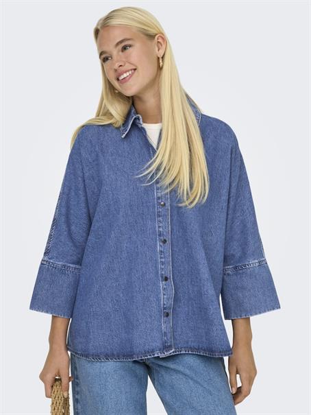 ONLGRACE 3/4 DNM SHIRT CRO NOOS medium blue denim