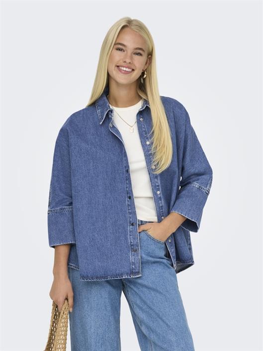 onlgrace-3-4-dnm-shirt-cro-noos-medium-blue-denim